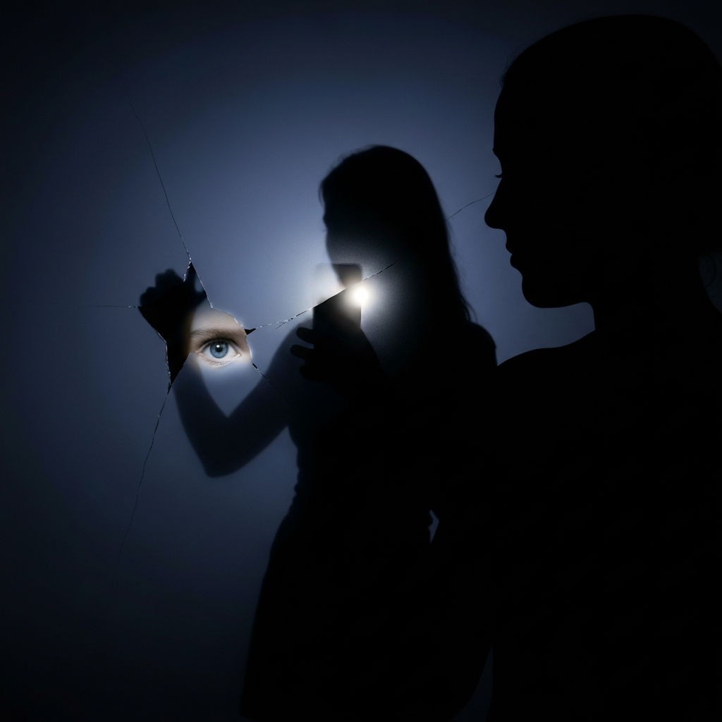 화장실 문 틈 너머 엄마의 숨겨진 얼굴을 본 순간