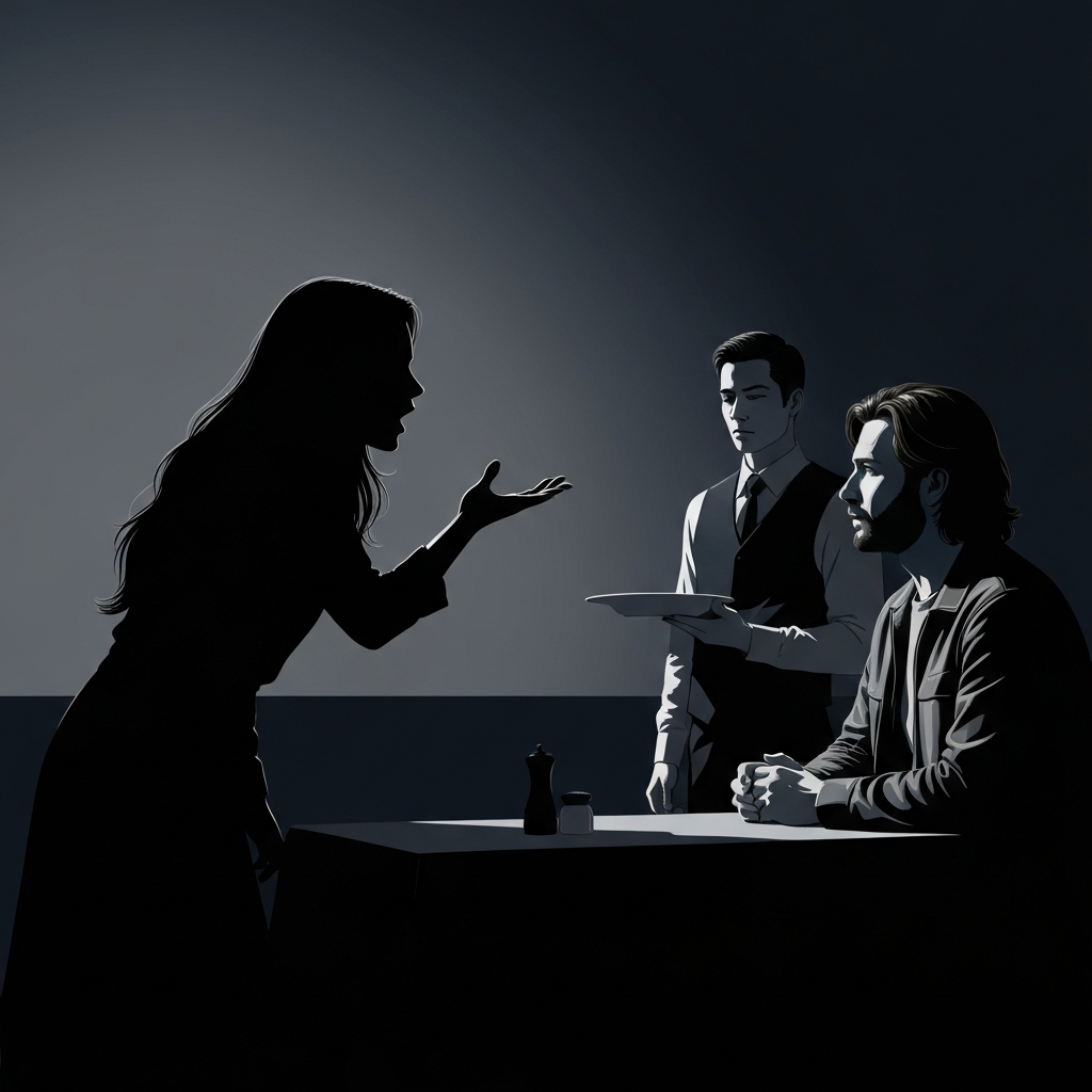 외식 중 그녀가 웨이터에게 잔뜩 거칠게 내뱉던 말 한마디