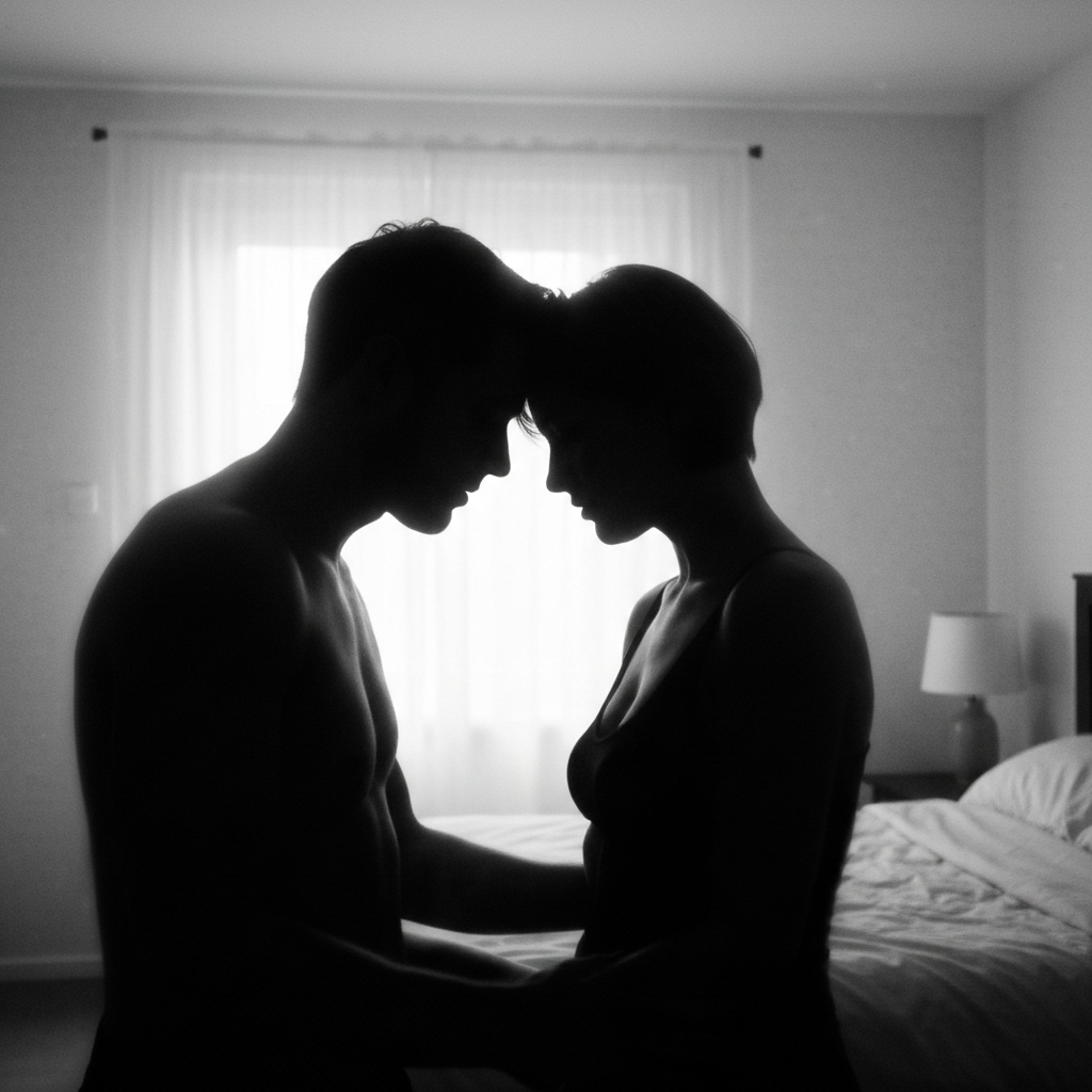 침실 벽 뒤에서, 아내가 다른 남자와 몸부림치는 소리를 듣는 나