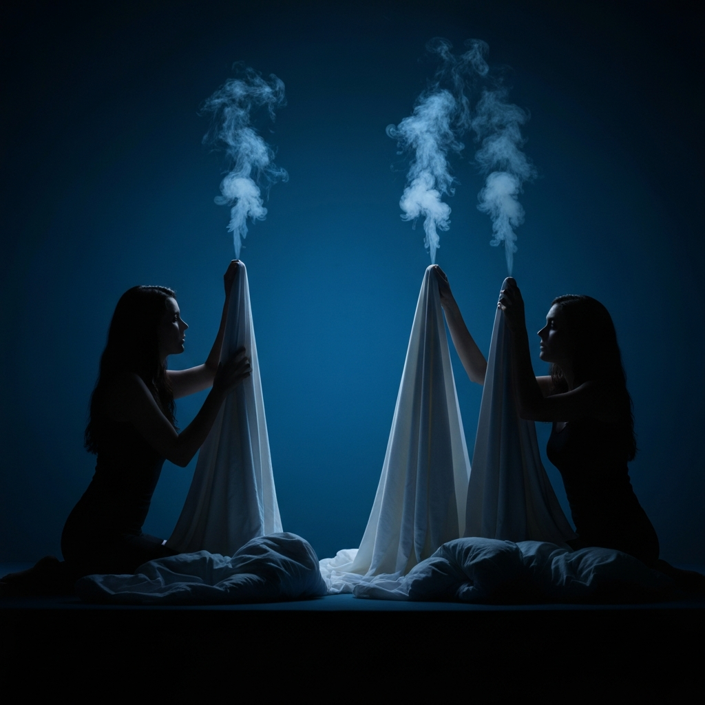 셋이 뒤섞인 침대에서, 나는 결국 누구의 입술을 머금고 싶었던가