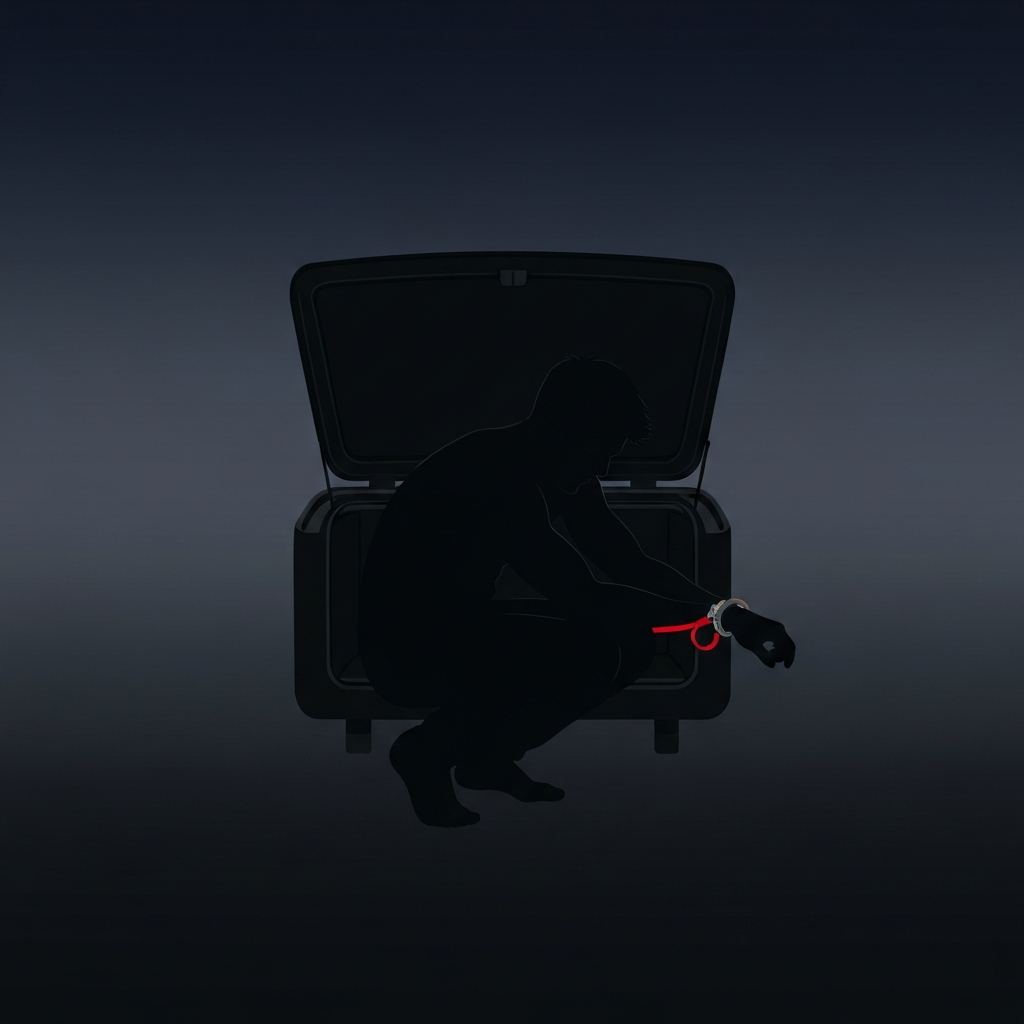 트렁크 안에 누른 붉은 끈