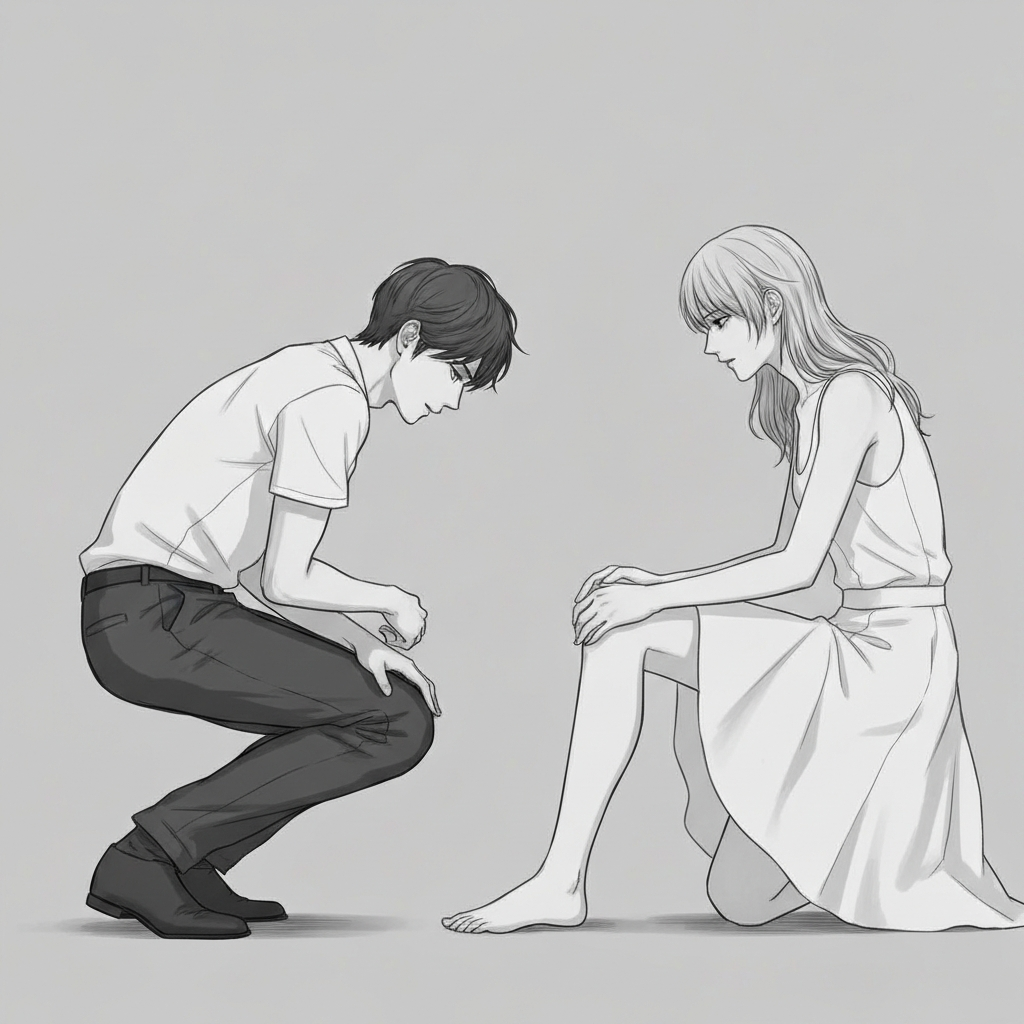 친구가 날 가로막는 순간, 그는 입을 다물었다